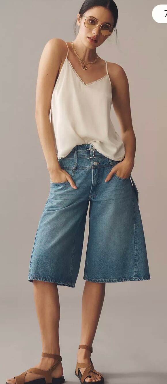 Anthropologie Pilcro High Rise Culotte Denim Shorts 27